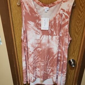 LuLaRoe Orange Pink Relaxed Sleeveless Tank